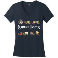 Lord Of The Cats The Furrllowship Of The Ring Women's V-Neck T-Shirt