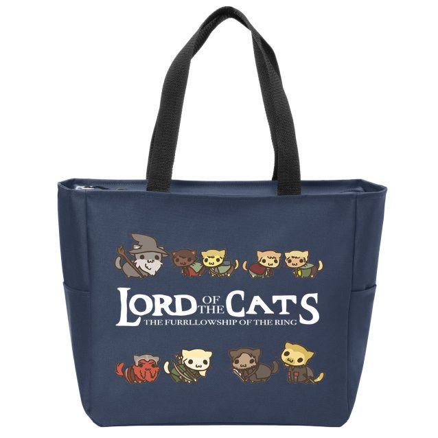 Lord Of The Cats The Furrllowship Of The Ring Zip Tote Bag