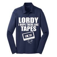 Lordy I Hope There Are Tapes Comey Catchphrase Silk Touch Performance Long Sleeve Polo