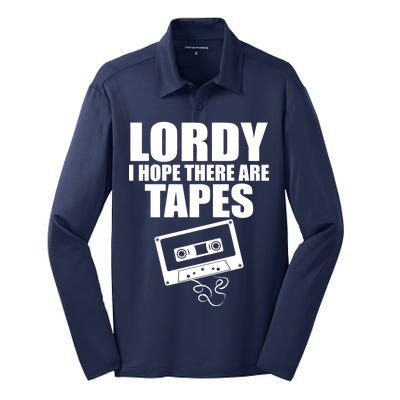 Lordy I Hope There Are Tapes Comey Catchphrase Silk Touch Performance Long Sleeve Polo