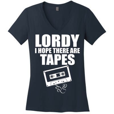 Lordy I Hope There Are Tapes Comey Catchphrase Women's V-Neck T-Shirt