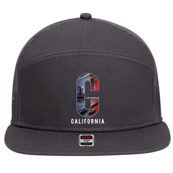 Los Angeles 7 Panel Mesh Trucker Snapback Hat