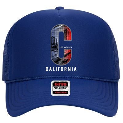 Los Angeles High Crown Mesh Back Trucker Hat