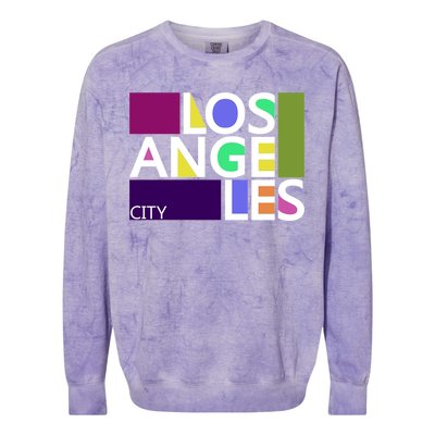 Los Angeles 1980's Logo Colorblast Crewneck Sweatshirt