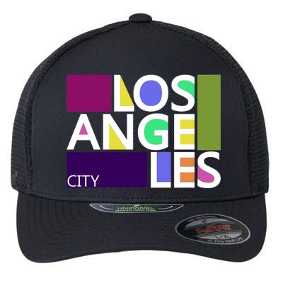 Los Angeles 1980's Logo Flexfit Unipanel Trucker Cap