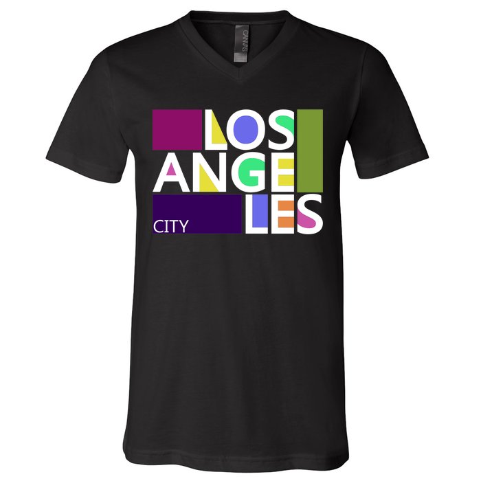 Los Angeles 1980's Logo V-Neck T-Shirt