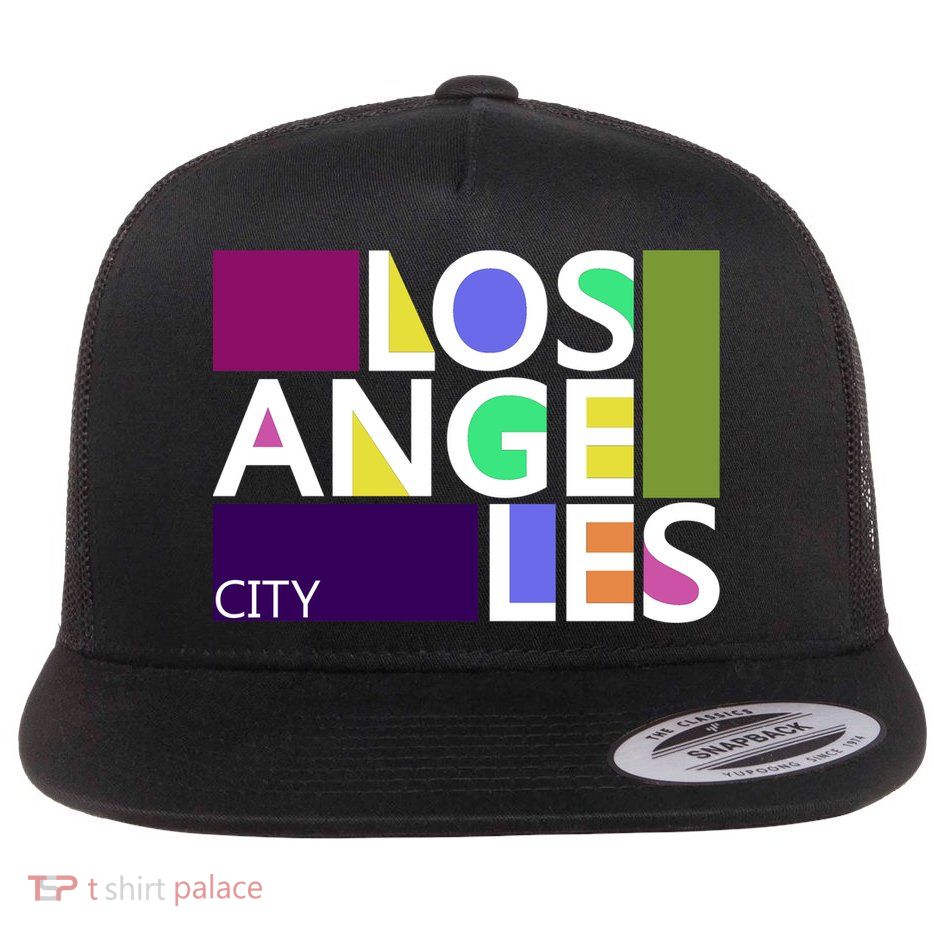 Los Angeles 1980's Logo Flat Bill Trucker Hat