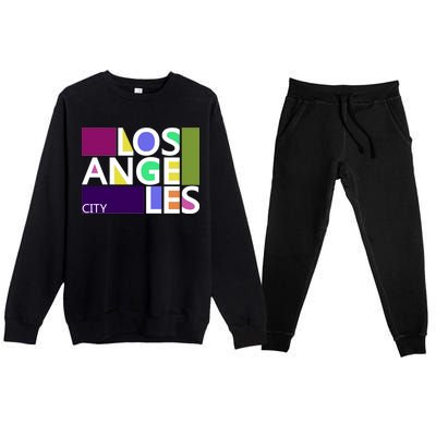 Los Angeles 1980's Logo Premium Crewneck Sweatsuit Set