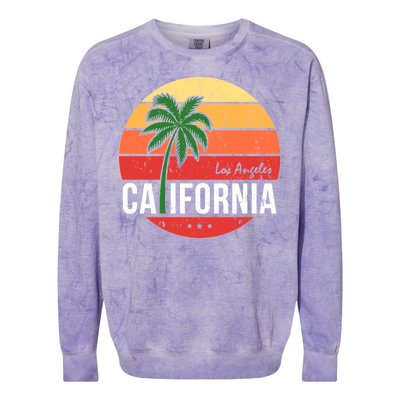 Los Angeles California Retro Circle Colorblast Crewneck Sweatshirt