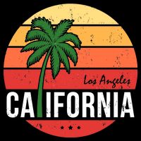Los Angeles California Retro Circle Impact Tech Backpack
