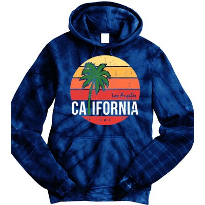 Los Angeles California Retro Circle Tie Dye Hoodie