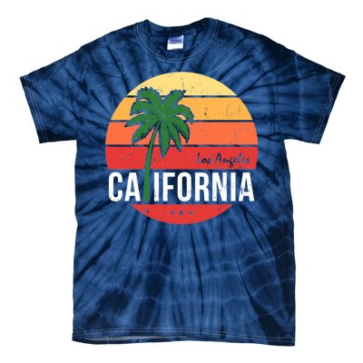 Los Angeles California Retro Circle Tie-Dye T-Shirt