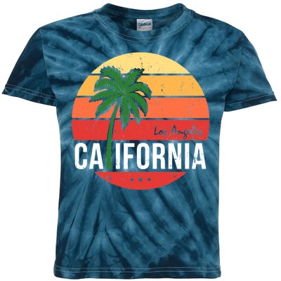 Los Angeles California Retro Circle Kids Tie-Dye T-Shirt