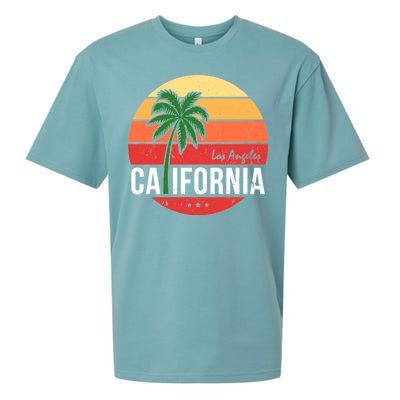 Los Angeles California Retro Circle Sueded Cloud Jersey T-Shirt