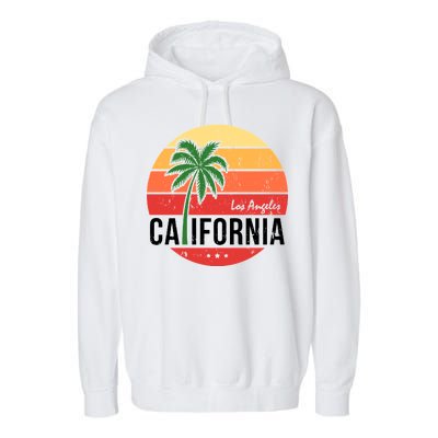 Los Angeles California Retro Circle Garment-Dyed Fleece Hoodie