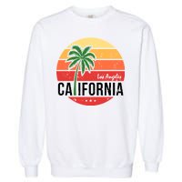 Los Angeles California Retro Circle Garment-Dyed Sweatshirt