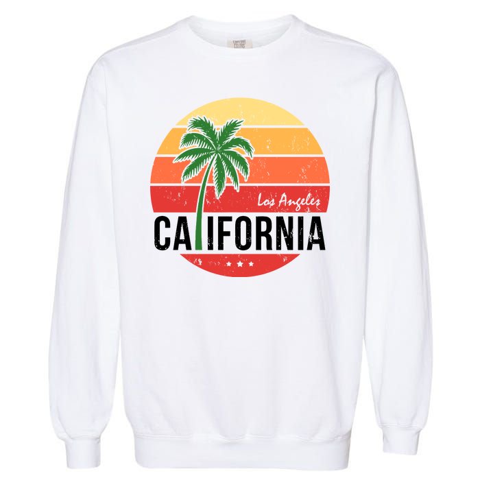 Los Angeles California Retro Circle Garment-Dyed Sweatshirt