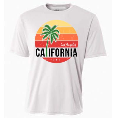 Los Angeles California Retro Circle Cooling Performance Crew T-Shirt