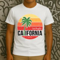 Los Angeles California Retro Circle T-Shirt