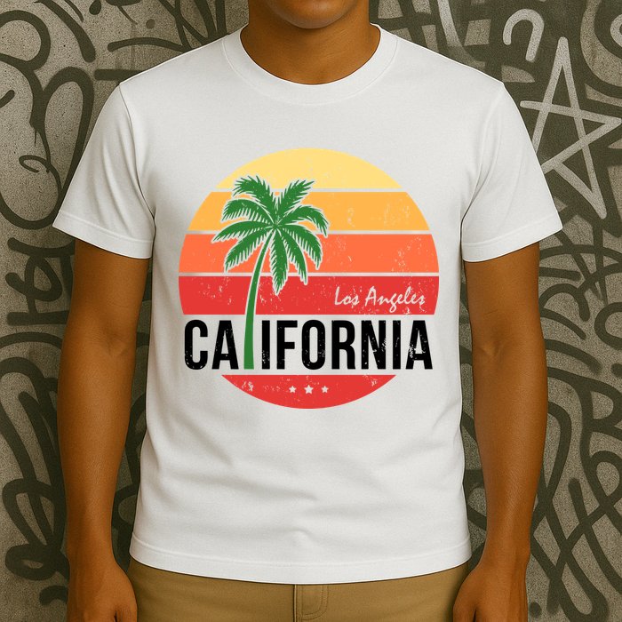 Los Angeles California Retro Circle T-Shirt