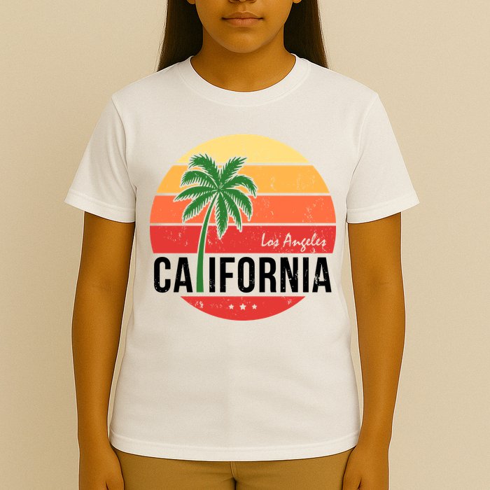 Los Angeles California Retro Circle T-Shirt