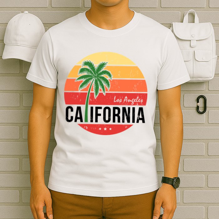 Los Angeles California Retro Circle T-Shirt