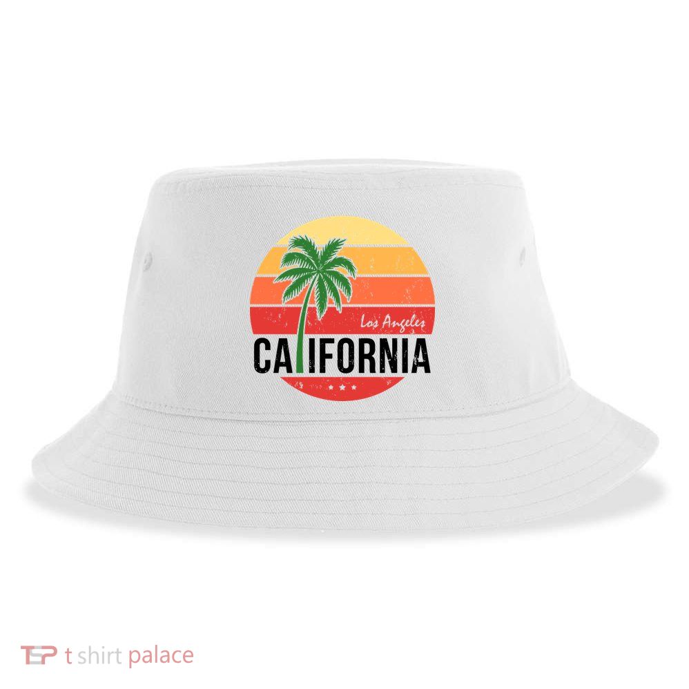 Los Angeles California Retro Circle Sustainable Bucket Hat
