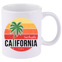 Los Angeles California Retro Circle 11oz C Handle Ceramic Mug
