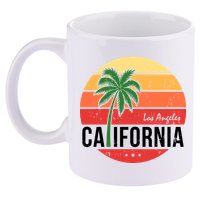 Los Angeles California Retro Circle 11oz C Handle Ceramic Mug