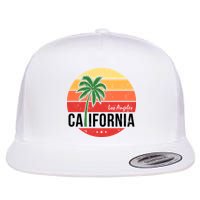 Los Angeles California Retro Circle Flat Bill Trucker Hat