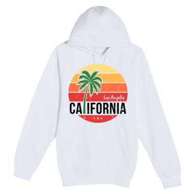 Los Angeles California Retro Circle Premium Pullover Hoodie