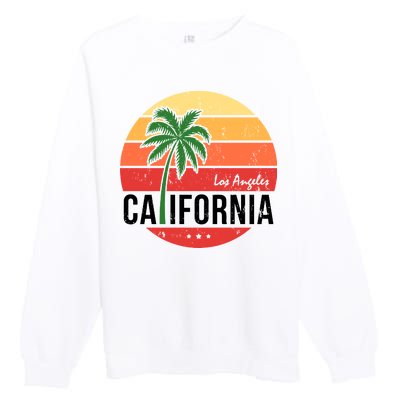 Los Angeles California Retro Circle Premium Crewneck Sweatshirt