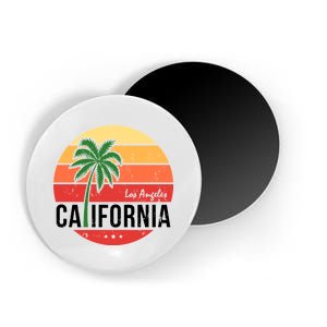 Los Angeles California Retro Circle Magnet