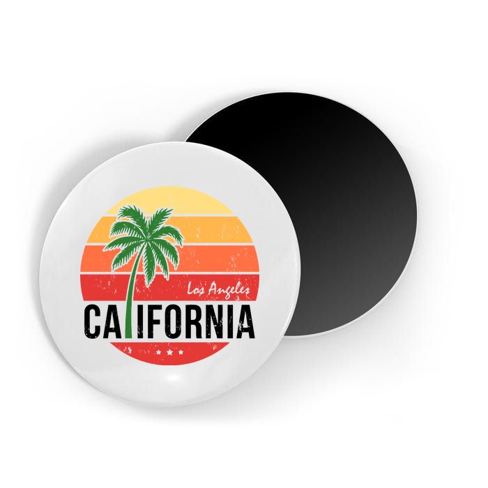 Los Angeles California Retro Circle Magnet