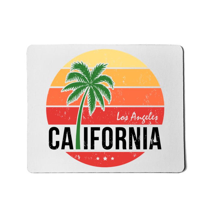 Los Angeles California Retro Circle Mousepad