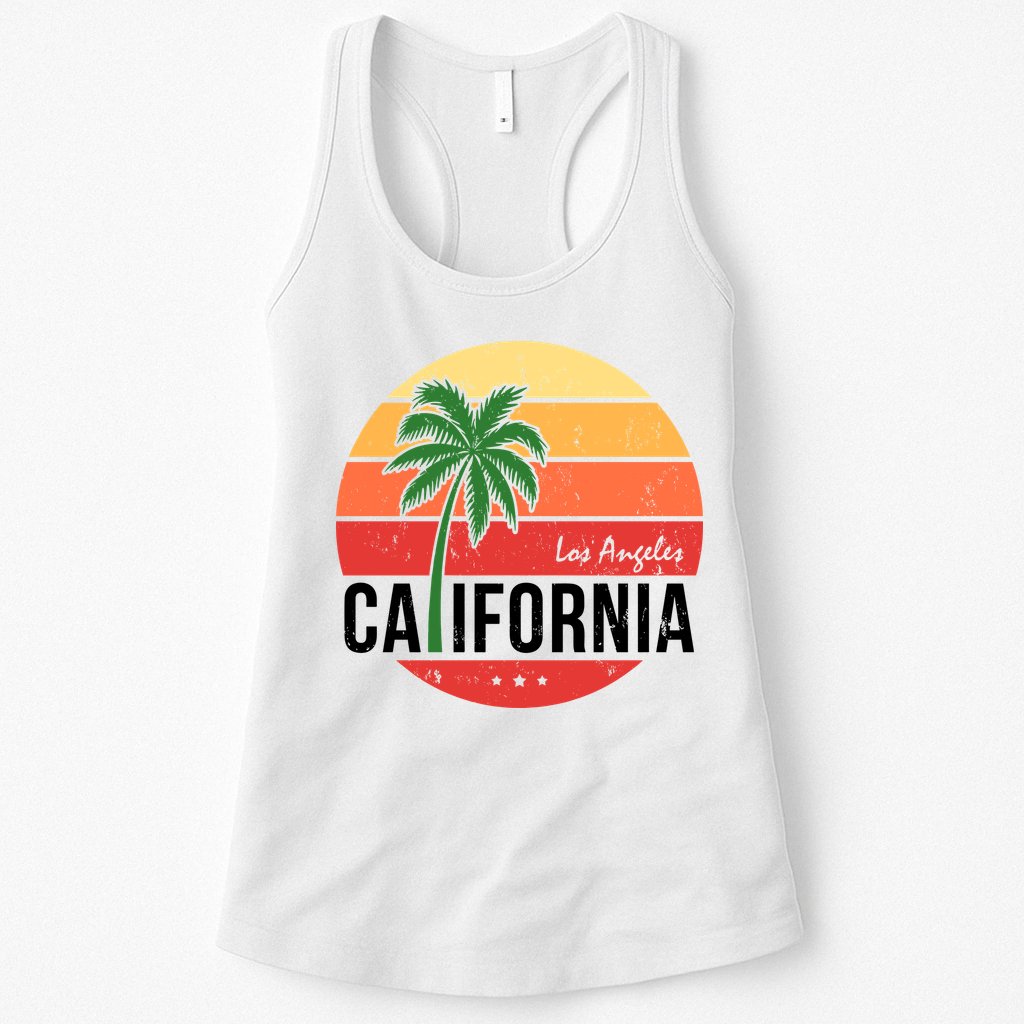 Los Angeles California Retro Circle Womens Tank Top
