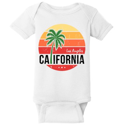 Los Angeles California Retro Circle Baby Bodysuit