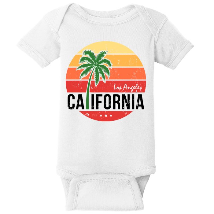 Los Angeles California Retro Circle Baby Bodysuit