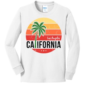 Los Angeles California Retro Circle Kids Long Sleeve Shirt