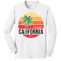 Los Angeles California Retro Circle Kids Long Sleeve Shirt