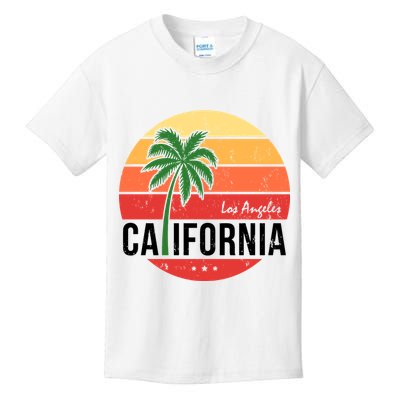 Los Angeles California Retro Circle Kids T-Shirt