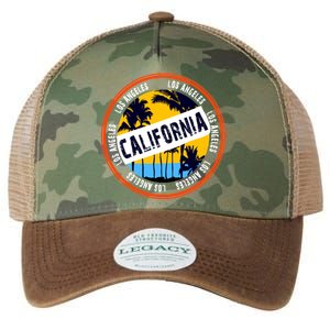 Los Angeles California Retro Circle LA Legacy Tie Dye Trucker Hat