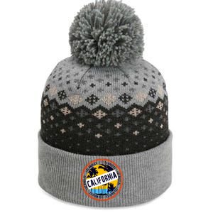 Los Angeles California Retro Circle LA The Baniff Cuffed Pom Beanie