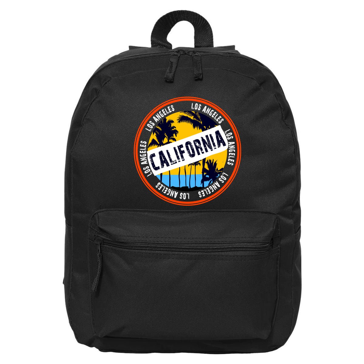 Los Angeles California Retro Circle LA 16 in Basic Backpack