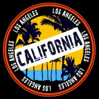 Los Angeles California Retro Circle LA 16 in Basic Backpack