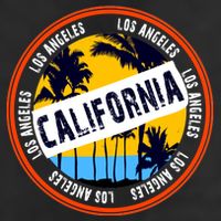 Los Angeles California Retro Circle LA 25L Jumbo Tote