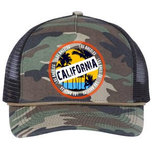 Los Angeles California Retro Circle LA Retro Rope Trucker Hat Cap