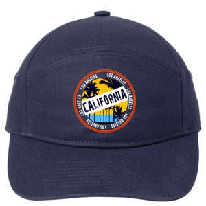 Los Angeles California Retro Circle LA 7-Panel Snapback Hat