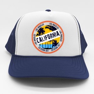 Los Angeles California Retro Circle LA Trucker Hat