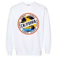 Los Angeles California Retro Circle LA Garment-Dyed Sweatshirt